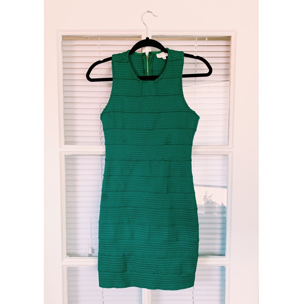 Green bodycon mini dress